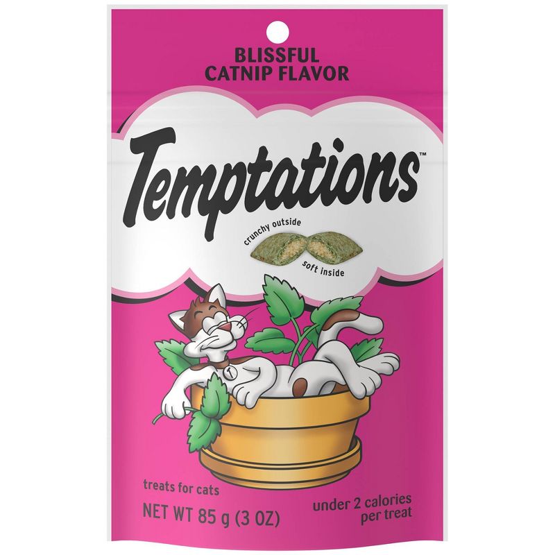 Temptations Blissful Catnip Flavor Crunchy Cat Treats, 1 of 9