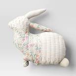 Patchwork Bunny Shaped Easter Throw Pillow with Quilting Ivory - Threshold™