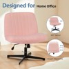 Wooakway Armless Upholstered Home Office Desk Chair with Adjustable Height 360¡ãSwivel No Wheels - 4 of 4
