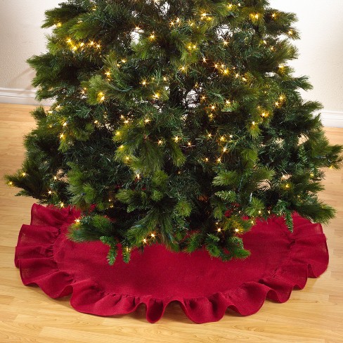 Saro Lifestyle Saro Lifestyle Jute Christmas Tree Skirt With