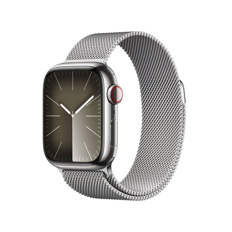 Apple Watch Series 9 GPS + Cellular (2024) Stainless Steel Case with Milanese Loop, 1 of 9