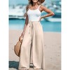 Women's Drawstring Wide - Leg Pants, Loose Casual High - Waisted Long Trousers for Daily Wear - 2 of 4