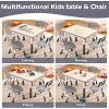 Kids Table and 4 Chairs Set,Multifunctional Desk Set, Height Adjustable, Graffiti Desktop, Easy to Wipe, Ergonomic Design for Ages 2-10 - 3 of 4
