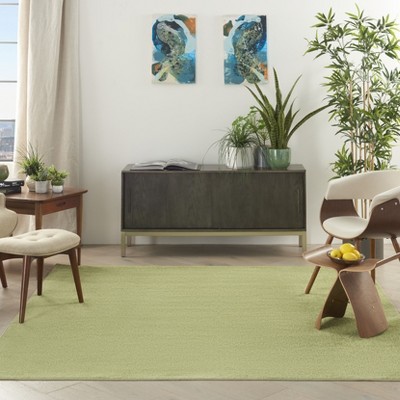 Mossy Green Square 7' Synthetic Flat-Woven Indoor/Outdoor Rug