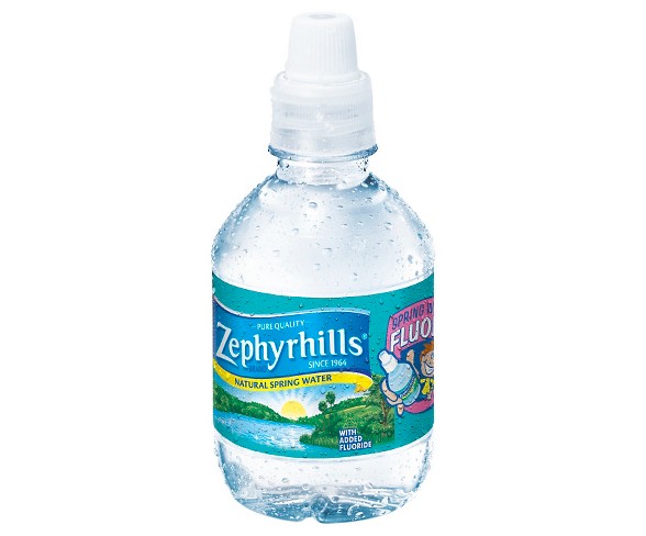 Zephyrhills Brand 100% Natural Spring Water Fluoride - 12pk/8 fl oz Mini Bottles