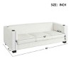 Modern 3 Seater Sofa for Living Room, Multi-Use Couch with Cup Holders and USB Ports, Solid Wood Frame Sofa with Plush Cushions-Baofuwish - 4 of 4