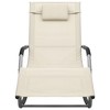 vidaXL Sun Lounger Black and Grey Textilene, Powder-Coated Steel Standard - Cream and Gray Set of 2 - 3 of 4