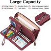 Ladies' Large Capacity Credit Card Wallet with RFID Theft Protection Double-Zip Pocket Genuine Leather Bifold Wallet Wristlet Clutch Bag - 2 of 4