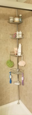 Tangkula 60-108 Adjustable Shower Caddy Tension Pole, 4 Tier Drill Free Organizer