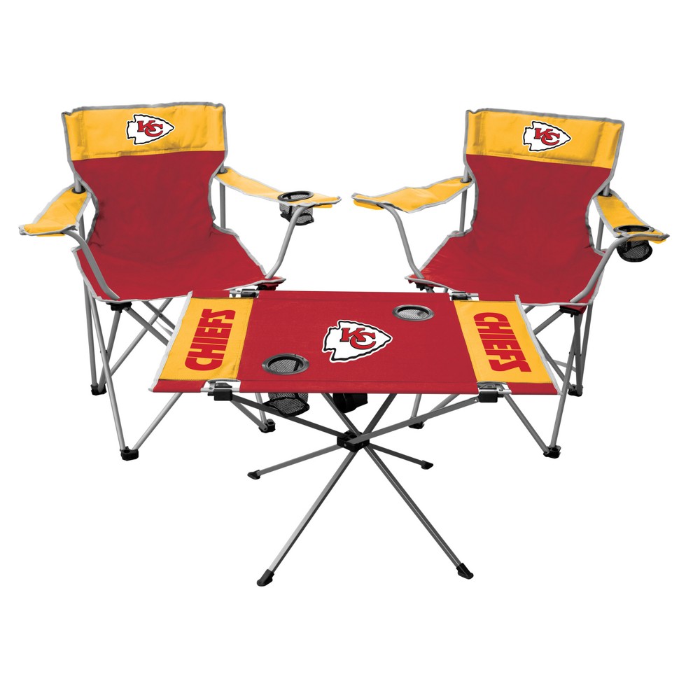 NFL Kansas City Chiefs Rawlings Tailgate Kit - 2 Chairs and Endzone Table