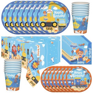 Treasures Gifted Blippi Vehicle Party Tableware Deluxe Set for 24 Guests - 1 of 1