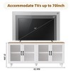 63" Particle Board Farmhouse TV Stand with Tempered Glass Doors, Sideboard Cabinet with Adjustable Shelves and Solid Wood Gourd Legs - 4 of 4