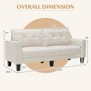 Costway Modern 79.5inch Fabric Loveseat Couch Living Room Sofa for Small Spaces Beige - 4 of 4