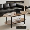 Rustic Brown Metal Oval Coffee Table Set with Roman Column Design, Durable Metal Accent Table, Decorative Oval Coffee Table, Elegant Accent Table - 4 of 4