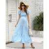 LXT-Women's Square Neck Ruffle Layered Smocked Maternity Dress - 2 of 4