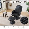 Massage Recliner Chair with Ottoman, Heated Seat, 5 Vibration Modes, PU Leather, 360° Swivel, Adjustable Backrest-Cuddlewood - 2 of 4