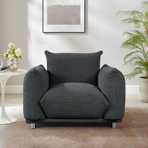 CAVINAS Single Sofa Accent Chair Fabric Cotton Linen Chair Modern Upholstered 1-seater Sofa Couch for Apartment and the Living Room - 1 of 4