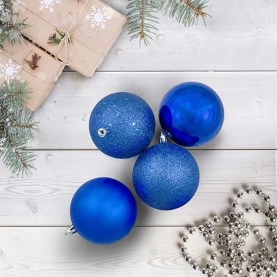 Lavish Blue Shatterproof Plastic Christmas Ball Ornaments Set