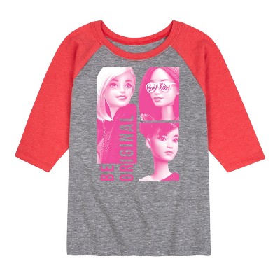 Boys' - Barbie - Be Original Squares Raglan Graphic T-Shirt