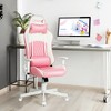 Costway Gaming Chair Racing Style Adjustable Swivel Computer Office Chair Pink - 4 of 4