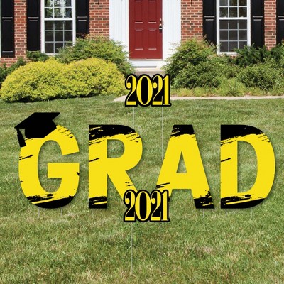 Big Dot of Happiness Yellow Grad - Best is Yet to Come - Yard Sign Outdoor Lawn Decorations - Yellow 2021 Graduation Party Yard Signs - Grad