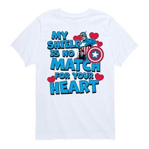 Boys' - Marvel - Captain America My Shield Valentine Short Sleeve Graphic T-Shirt - 1 of 4