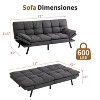 Dyonery 71"  Futon Sofa Bed, Memory Foam Modern Convertible Couch Bed,Folding Futon Sleeper Couch with Compact Living Space - 2 of 4