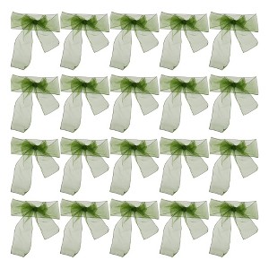 Unique Bargains Organza Chair Sashes Self-Tie 108.27"x6.69" 108.27"x6.69" Green 20 Pcs - 1 of 4