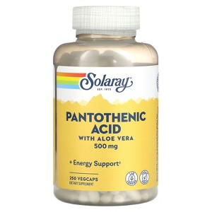 Solaray Pantothenic Acid with Aloe Vera, 500 mg, 250 VegCaps - 1 of 3