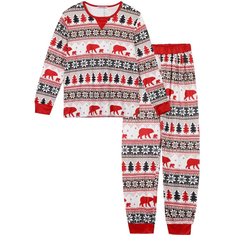 cheibear Christmas Party Long Sleeve Family Matching 2-Pieces Pajama Set, 2 of 5
