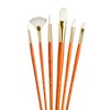 Princeton RealValue Brush Set, White Taklon Bristles, Long Handle Mixed Media Paintbrush, Orange, 6 Per Set, 2 Sets - 3 of 3