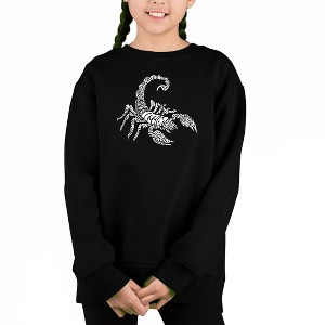 LA Pop Art Types Of Scorpions - Girl's Word Art Crewneck Sweatshirt - 1 of 3
