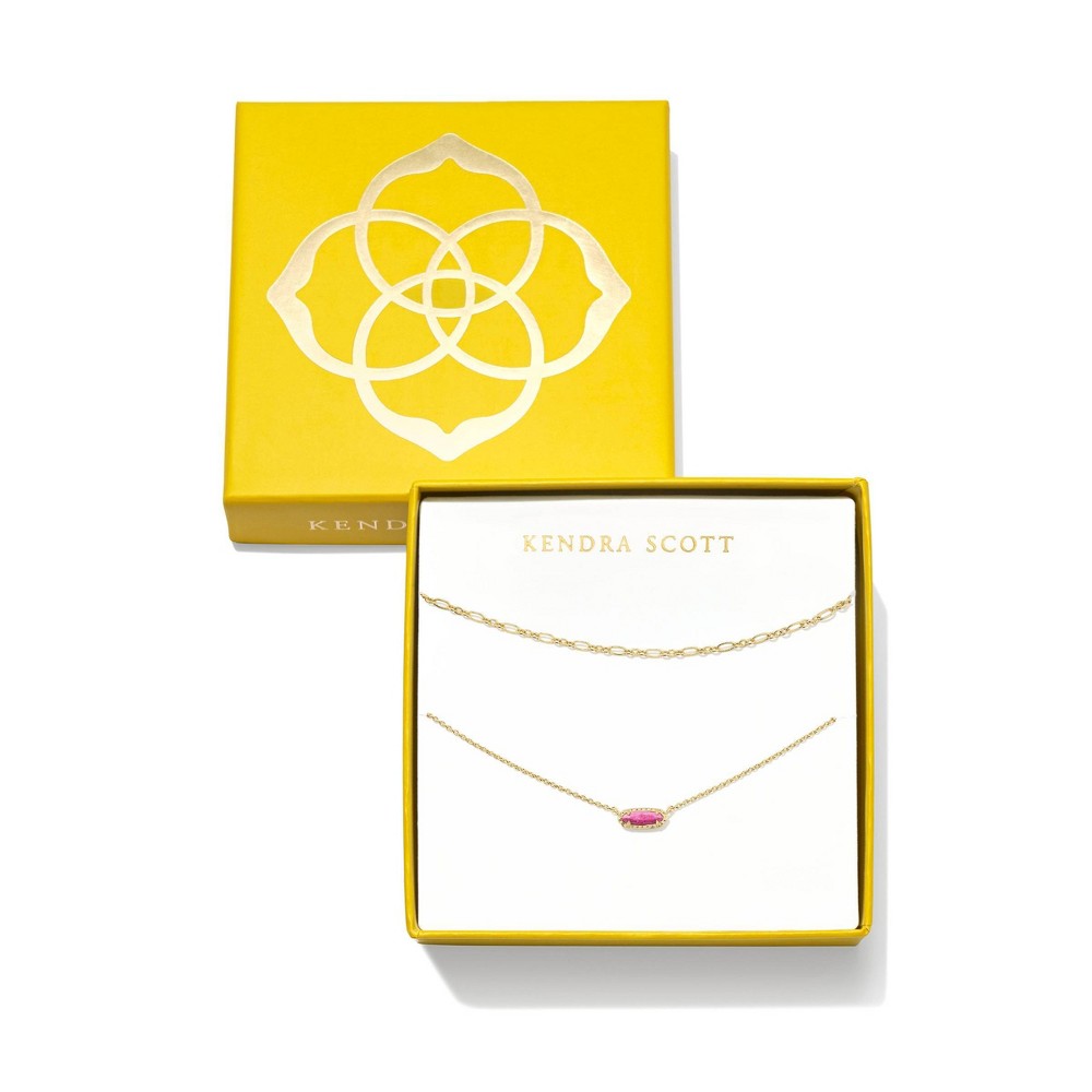 Photos - Pendant / Choker Necklace KENDRA SCOTT Emma Gift Necklace Set 2pc - Raspberry Sorbet Variegated Magn 