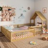 KWPZQEB House Floor Bed for Kids, Montessori Bed Frame with Door and Full-Length Guardrails, Multi-function Toddler Bed, Solid Wood Bed for Girls Boys - 3 of 4