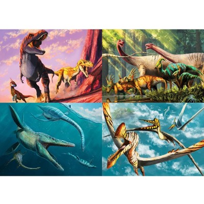 Toynk Dinosaur 100-Piece Jigsaw Puzzle Box Bundle | Set of 4