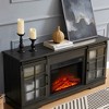 59" TV Stand for TVs up to 65" with 23" Electric Fireplace Insert, Sliding Fluted Glass Doors, Large Storage Cabinet, Multipurpose Media Console Table - 4 of 4