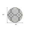 Gray Charcoal And Ivory Geometric Washable Indoor Outdoor Area Rug - 3 of 4