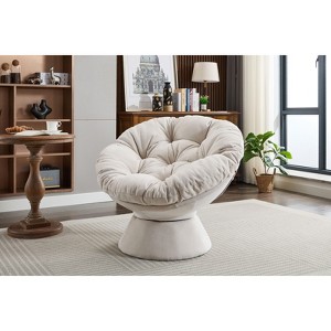 PAGED Oversized Swivel Accent Chair Comfy 360 Swivel Barrel Chair with Comfortable Cushion for Living Room, Bedroom - 1 of 4