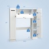 Costway Over The Toilet Storage Cabinet Freestanding Bathroom Shelf Paper Holder 2 Doors - 4 of 4