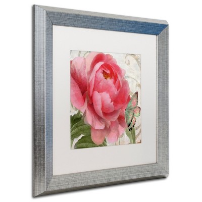 Trademark Fine Art -Color Bakery 'Apricot Peonies II' Matted Framed Art