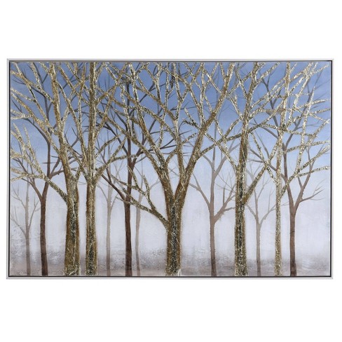 Timber Sky Hand Painted Framed Landscape Canvas Blue - Stylecraft ...