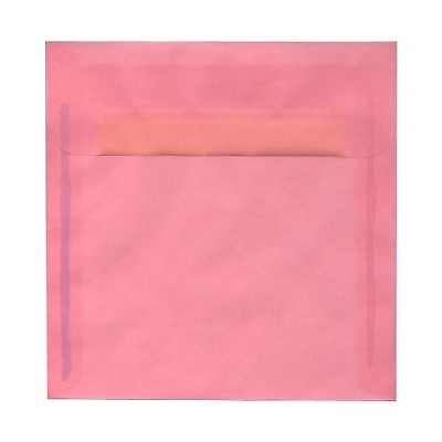 JAM Paper 8.5 x 8.5 Square Translucent Vellum Invitation Envelopes Blush Pink PACV598