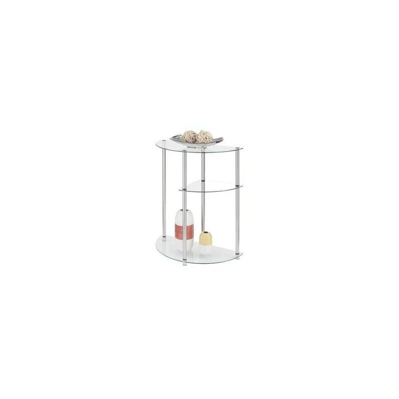 Classic Glass 3 Tier Display Entryway Table Clear Glass - Breighton Home, 3 of 5