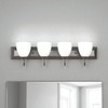Sunset Lighting 4 Light Vanity, Round Milk Glass, Oiled Bronze Finish - 2 of 3