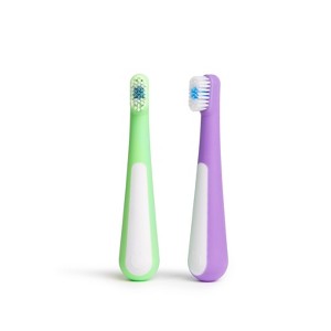 Ubbi Toddler Training Toothbrush, Set of 2, Polaris Blue & Zest - 1 of 4