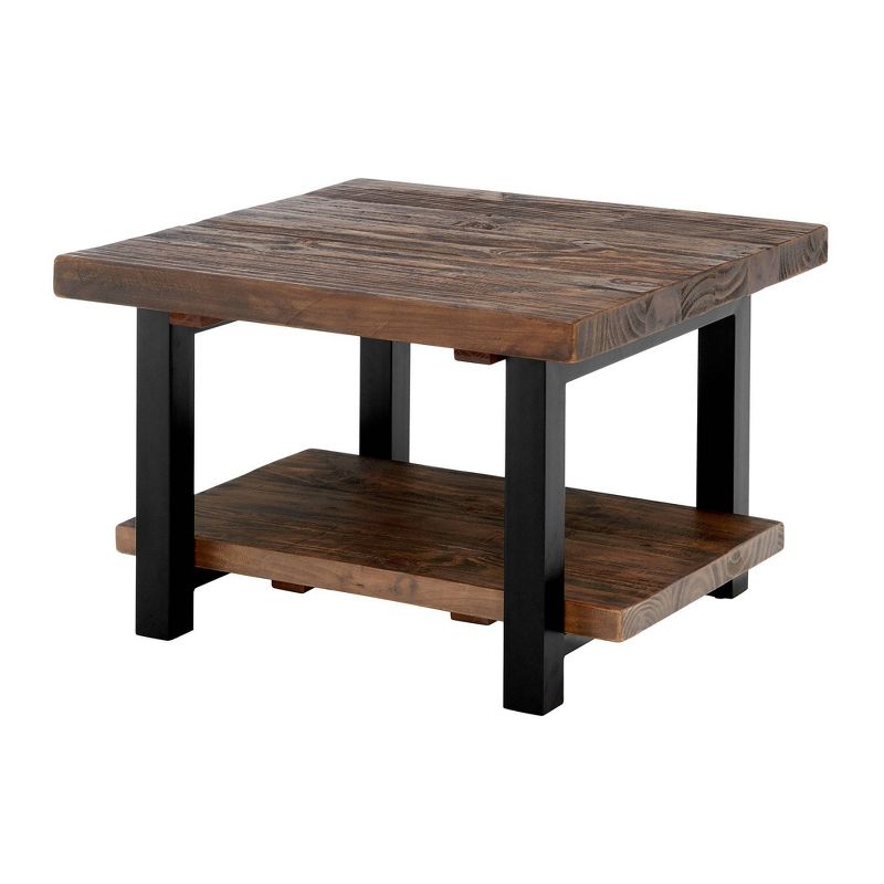 Pomona Cube Coffee Table Reclaimed Wood Rustic Natural - Alaterre Furniture, 6 of 10