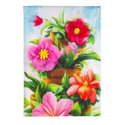 Beautiful Florals Burlap Garden Flag