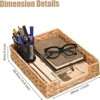 BRINJOY Water Hyacinth Desktop Storage Tray - Handwoven A4 Letter Mail Sorter, Magazine Folder with Metal Frame, Natural Office Storage Basket - 2 of 4
