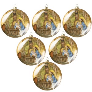 Sullivans Set of 6 Nativity Disc Ornament Kit 5"H Silver - 1 of 1