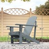 Oversized Adirondack Chair, Outdoor Fire Pit and Porch Seating, Classic Log Lounge w/ Built-in Cupholder - 3 of 4